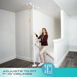 Wonder Pole Plus – Floor-to-Ceiling Safety Support Pole with Rotating Grab Bar for Standing, Sitting & Transfers