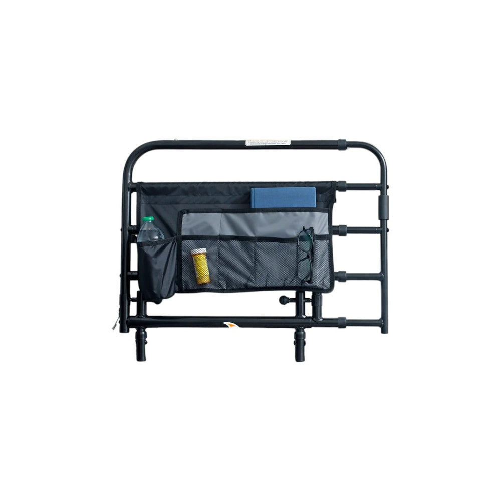 Wonder Pivot Bed Rail Tall – Adjustable Fold-Down Bed Safety Rail with Assist Handle, Fits Mattresses 8–16 Inches, Heavy Duty Steel Frame, 300 lb Capacity, Black