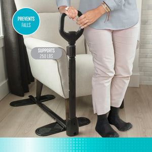 CouchCane Adjustable Standing Assist Handle for Sofa, Recliner & Lift Chair, Heavy-Duty Steel Mobility Support Rail with Storage Pouch, Non-Slip Base, 250 lb Capacity