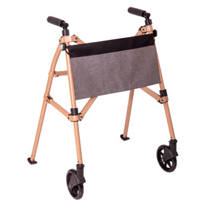 Wonder Walker Plus Lightweight Folding Rollator Walker for Seniors – Ultra Compact 4-Fold Design, 6” Swivel Wheels, 300 lbs Capacity, Dual Height Adjustable Sizes, Includes Storage Basket