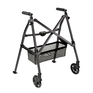 Wonder Walker Plus Lightweight Folding Rollator Walker for Seniors – Ultra Compact 4-Fold Design, 6” Swivel Wheels, 300 lbs Capacity, Dual Height Adjustable Sizes, Includes Storage Basket