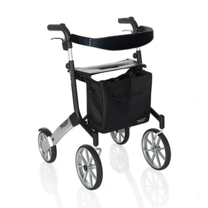 Let’s Go Out Rollator Walker for Seniors – Lightweight Folding Mobility Walker with Seat, Adjustable Handles, Large Wheels & Coil Suspension System – 300 lbs Capacity