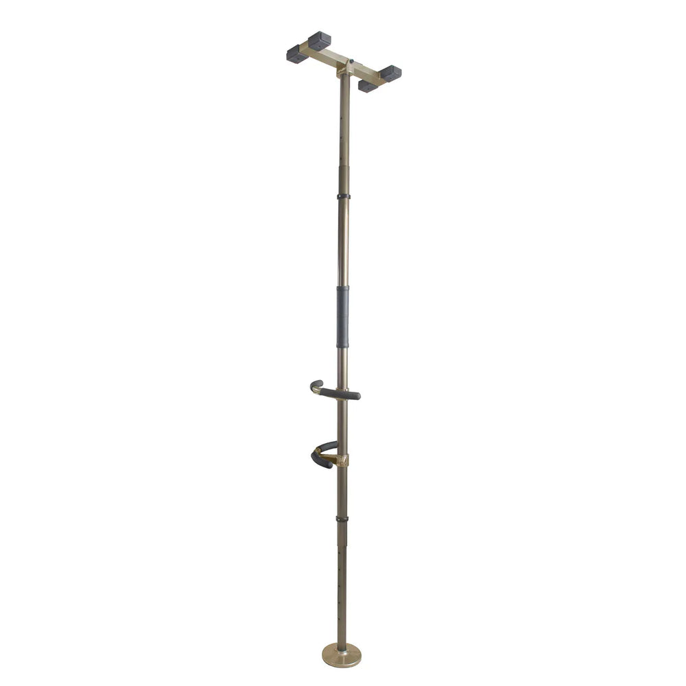 Wonder Pole Premium Adjustable Floor-to-Ceiling Safety Support Pole with Dual Grab Bars, Tension Mounted Stand Assist Handrail for Bathroom & Home, 7’–10’ Height, 300 lbs Capacity