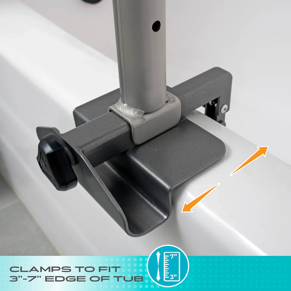 Wonder Bathtub Pole Premium – Floor-to-Ceiling Adjustable Bath Safety Grab Bar with Shower Caddy, Tension-Mounted Support Pole for Seniors & Mobility Assistance (7’–10’ Ceilings)