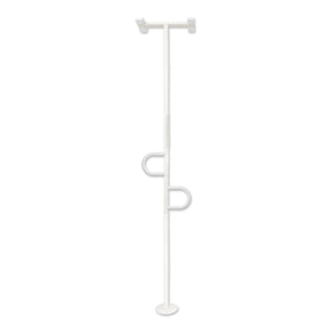 Double Handle Floor-to-Ceiling Grab Bar – Adjustable Safety Support Pole for Elderly & Mobility Assistance, Tension Mounted Stand Assist Rail, No-Drill Installation, 300 lbs Capacity
