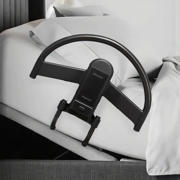 Click-N-Go Bed Handle – Adjustable Bed Safety Rail with Ergonomic Support Handle, Quick-Release Design, Heavy-Duty Steel Frame, Fall Prevention Assist Rail for Traditional & Adjustable Beds