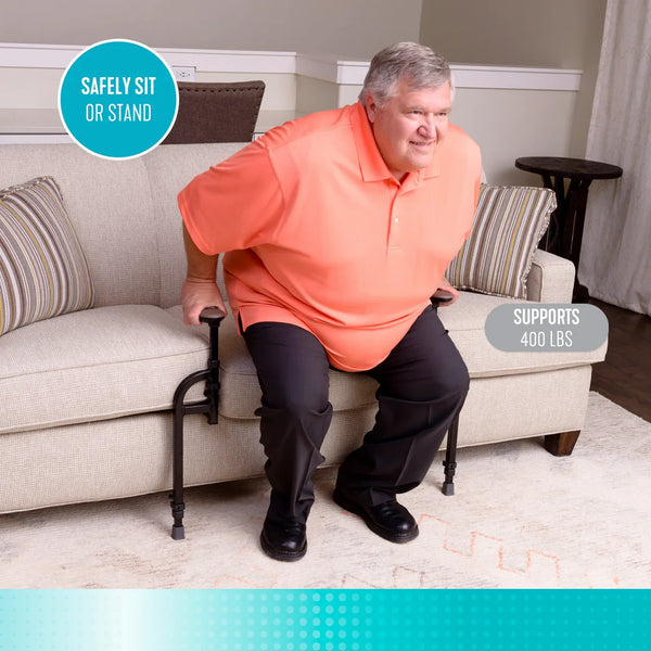 EZ Stand-N-Go Heavy Duty Sit to Stand Assist Frame – Adjustable Support Handles for Couch, Chair & Recliner – 400 lbs Capacity Elderly & Mobility Aid Stand Assist Device
